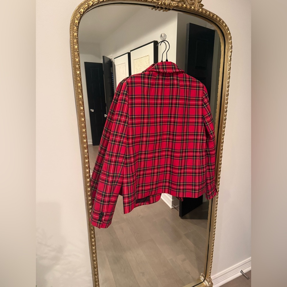 J. Crew Vibrant Red Plaid Jacket - Picture 3 of 3